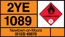 Vehicle carrying flammable liquid