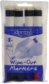 Dry Wipe Marker Pens - 4 Pack