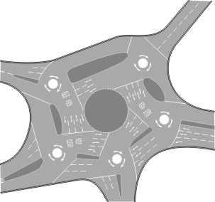 Complex mini roundabouts
