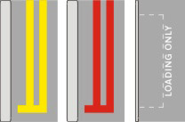 Road paint parking restrictions