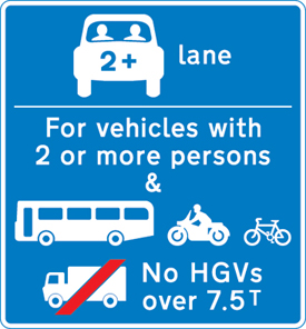 Vehicles permitted to use an HOV lane