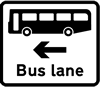 Bus lane on road at junction ahead