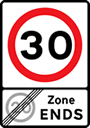 End of 20mph zone