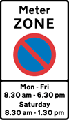 Entrance to controlled parking zone