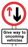 Give priority to oncoming vehicles