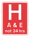 Hospital ahead sign