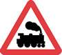 Level crossing without barrier or gate