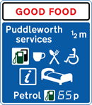 Motorway service area sign