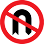 No U turns sign