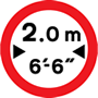 No vehicles over width shown