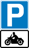 Parking place for solo motorcycles