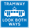 Pedestrian crossing point over tramway