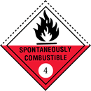Vehicles carrying spontaneously combustible substance