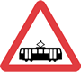 Trams crossing ahead