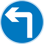 Turn left ahead sign