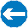 Turn left sign