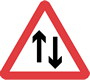 Two-way traffic straight ahead