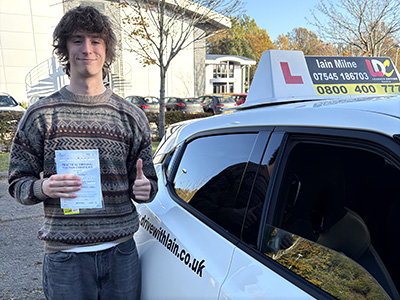 Finn Trodden's Driving Test Pass Testimonial