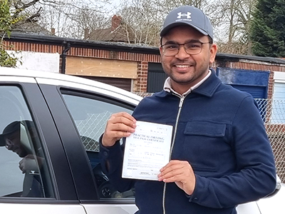 Vishal K's Driving Test Pass Testimonial