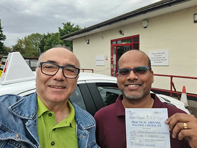 Sibi Sivarajan's Driving Test Pass Testimonial
